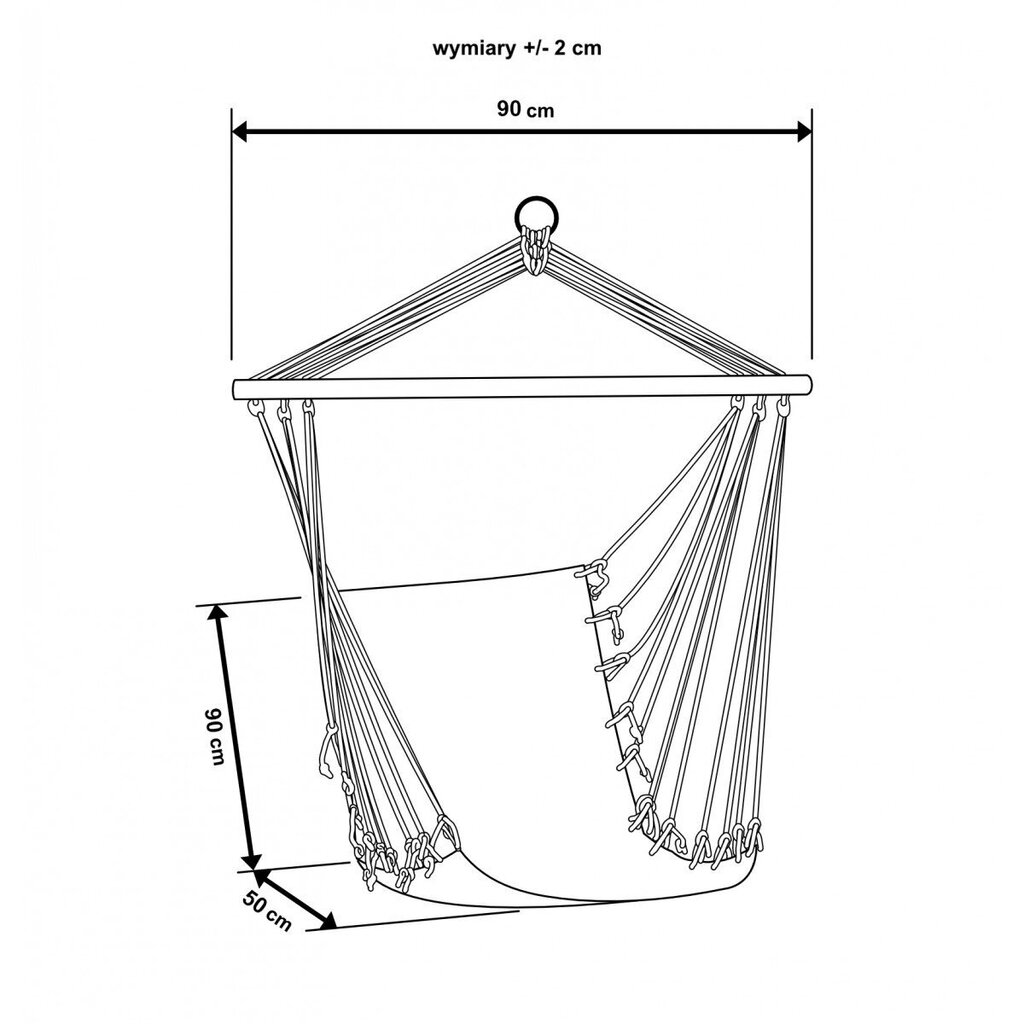 Royokamp šūpuļtīkls ar iešūtiem spilveniem, 90x50 cm, balts cena un informācija | Šūpuļtīkli | 220.lv
