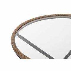 Вспомогательный стол DKD Home Decor Стеклянный Натуральный Серебристый Чёрный Металл (80 x 80 x 48 cm) цена и информация | Журнальные столики | 220.lv