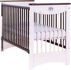 Детская кроватка, бело-коричневая, 128x66x92 см цена и информация | Детские кроватки | 220.lv