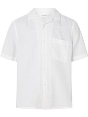 CALVIN KLEIN Linen Cotton Cuban Bright White 560075772 цена и информация | Мужские рубашки | 220.lv