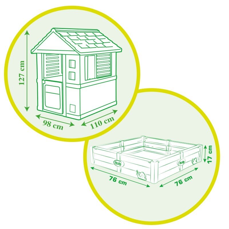 Dārza māja ar smilšu kasti Smoby цена и информация | Bērnu rotaļu laukumi, mājiņas | 220.lv