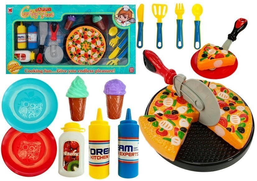 Rotaļlietu picas un saldējuma komplekts, 20 gab. цена и информация | Rotaļlietas meitenēm | 220.lv