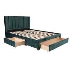 Кровать GRACE 160x200см, с ящиками и матрасом HARMONY DUO, зеленая цена и информация | Кровати | 220.lv