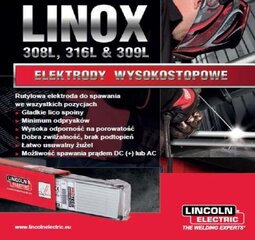 ЭЛЕКТРОД LINCOLN LINOX 309L 4,0 x 450 мм 3,20 кг цена и информация | Сварочные аппараты, паяльники | 220.lv