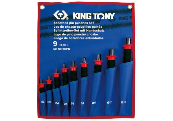 KING TONY ADATU SITĒJU KOMPLEKTS AR GUMIJAS ROKTURI 9 gab. 2-14 mm цена и информация | Rokas instrumenti | 220.lv