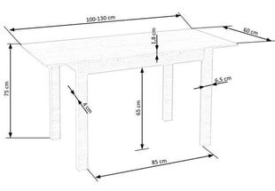 Paplašināms galds Halmar Gino, brūns cena un informācija | Virtuves galdi, ēdamgaldi | 220.lv