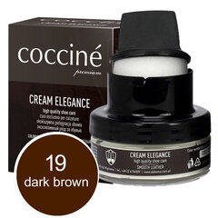 Темно-коричневый крем для натуральной кожи с губкой - Coccine Cream Elegance, 50 ml цена и информация | Для ухода за обувью и одеждой | 220.lv