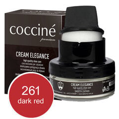 Темно-красный крем для натуральной кожи с губкой - Coccine Cream Elegance, 50 ml цена и информация | Для ухода за обувью и одеждой | 220.lv