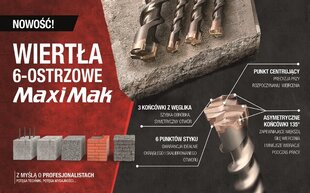 MAKITA SDS MAX 38 x 200 x 340 mm MAXI MAK 6 Griešanas urbis cena un informācija | Rokas instrumenti | 220.lv