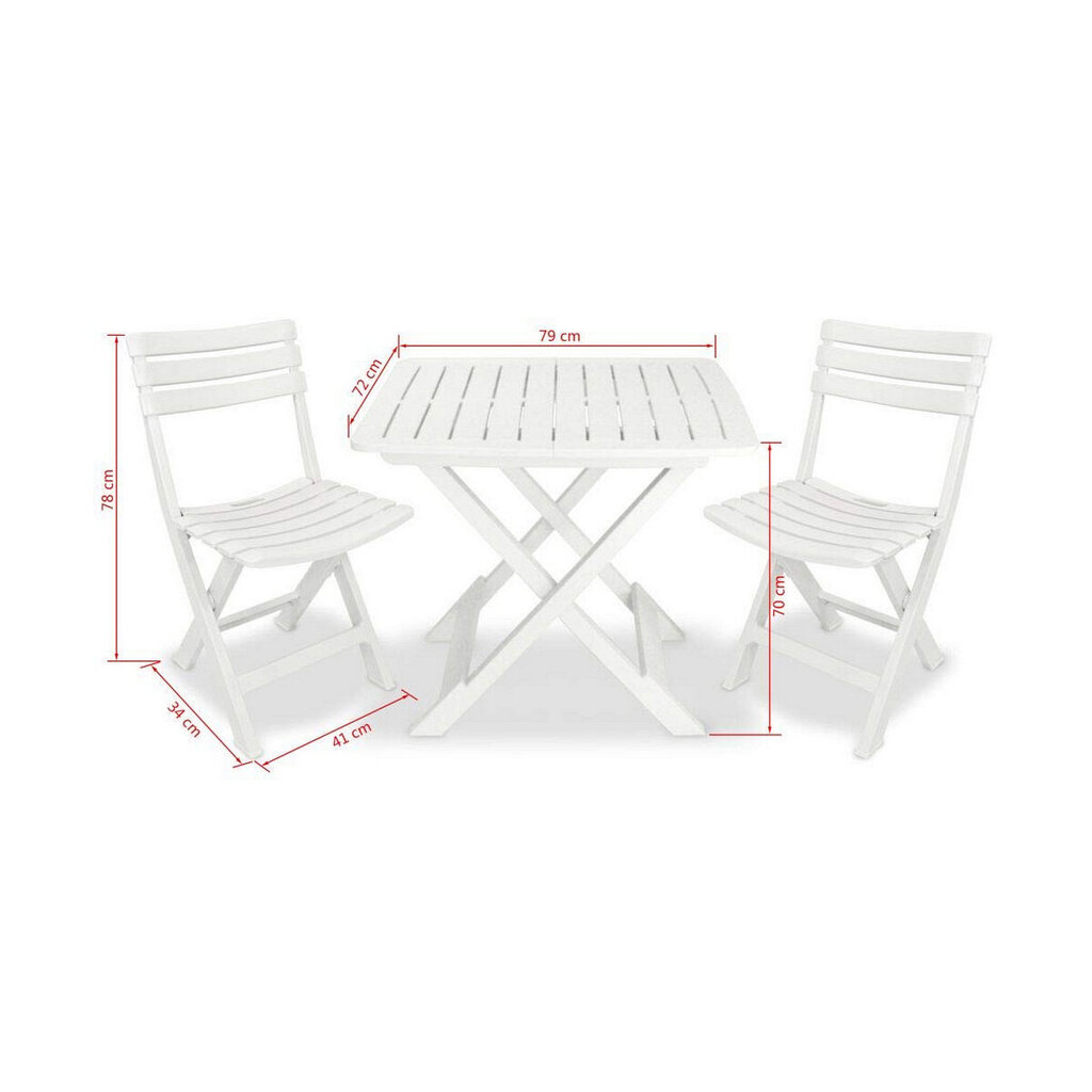 Galda komplekts ar 2 krēsliem IPAE Progarden Camping Set cena un informācija | Dārza mēbeļu komplekti | 220.lv
