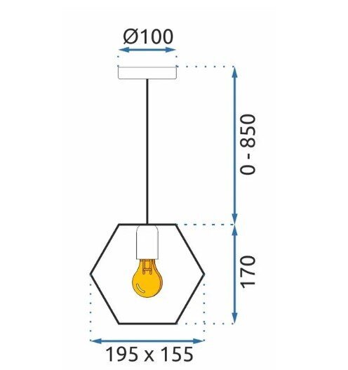 Piekaramā lampa APP1131-1CP melna/zelta cena un informācija | Lustras | 220.lv