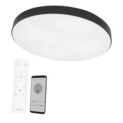 Plafonveida melns LED gaismeklis "BOLTON" 60W cena un informācija | Griestu lampas | 220.lv