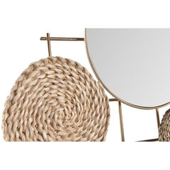 Sienu dekors DKD Home Decor spogulis Dabisks Metls Brns Var iedra (72 x 3,5 x 74 cm) cena un informācija | Spoguļi | 220.lv