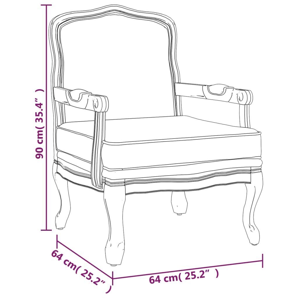 vidaXL atpūtas krēsls, bēšs, 64x64x90 cm, audums cena un informācija | Atpūtas krēsli | 220.lv