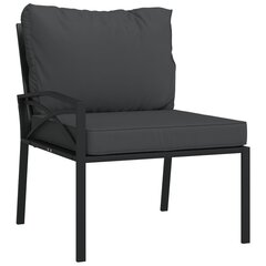 vidaXL dārza krēsli ar pelēkiem matračiem, 2 gb., 62x75x79 cm, tērauds cena un informācija | Dārza krēsli | 220.lv