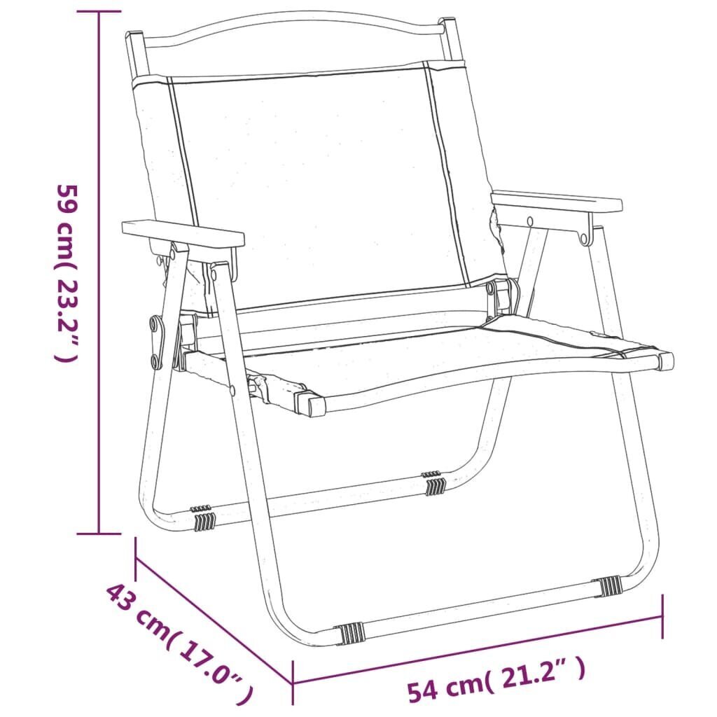 vidaXL kempinga krēsli, 2 gab., 54x43x59 cm, Oksfordas audums, zaļi цена и информация | Dārza krēsli | 220.lv