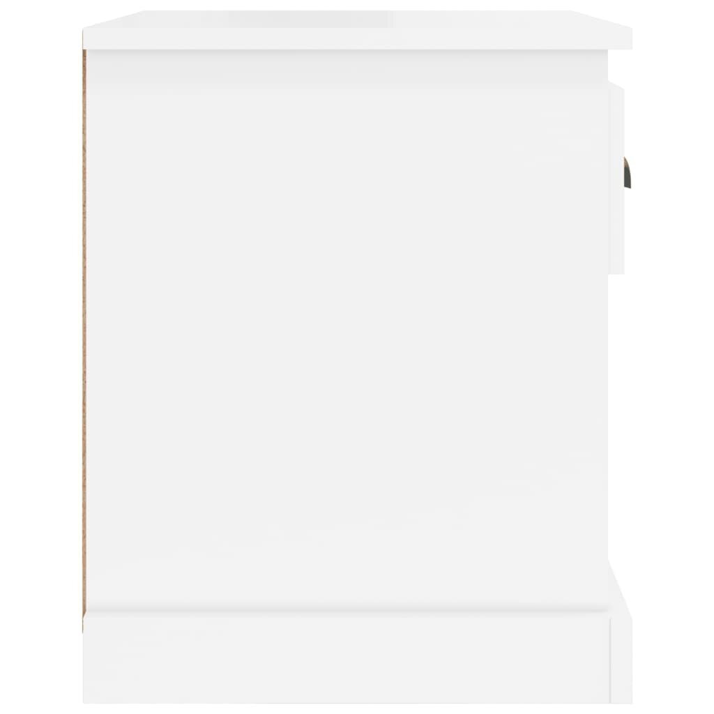 vidaXL naktsgaldiņš, spīdīgi balts, 39x39x47,5 cm, inženierijas koks цена и информация | Naktsskapīši | 220.lv