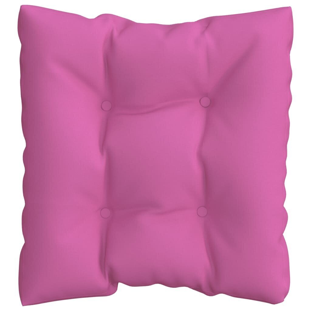 vidaXL palešu dīvāna matracis, 60x60x12 cm, audums, rozā cena un informācija | Krēslu paliktņi | 220.lv