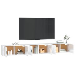 vidaXL sienas TV skapīši, 3 gab., spīdīgi balti, 100x34,5x40 cm cena un informācija | TV galdiņi | 220.lv