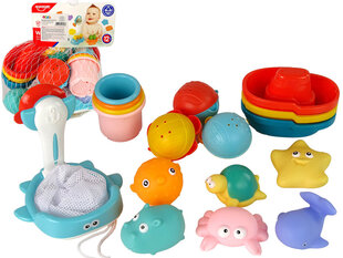 Vannas istabas rotaļlietu komplekts - jūras dzīvnieki, 17 gab. cena un informācija | Rotaļlietas zīdaiņiem | 220.lv