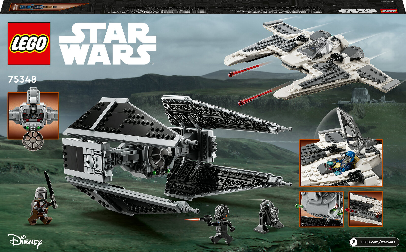 75348 LEGO® Star Wars Mandaloriešu Fang Fighter pret TIE Interceptor™ cena un informācija | Konstruktori | 220.lv