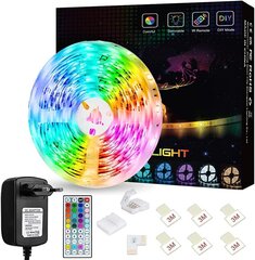 LED lentes gaismas sloksne 5M RGB ar tālvadības pulti cena un informācija | LED lentes | 220.lv