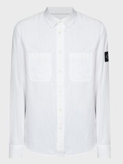 Calvin Klein Jeans Linen Bright White 560076418 цена и информация | Мужские рубашки | 220.lv