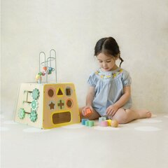 Деревянный развивающий кубик 6 в 1 цена и информация | Игрушки для малышей | 220.lv