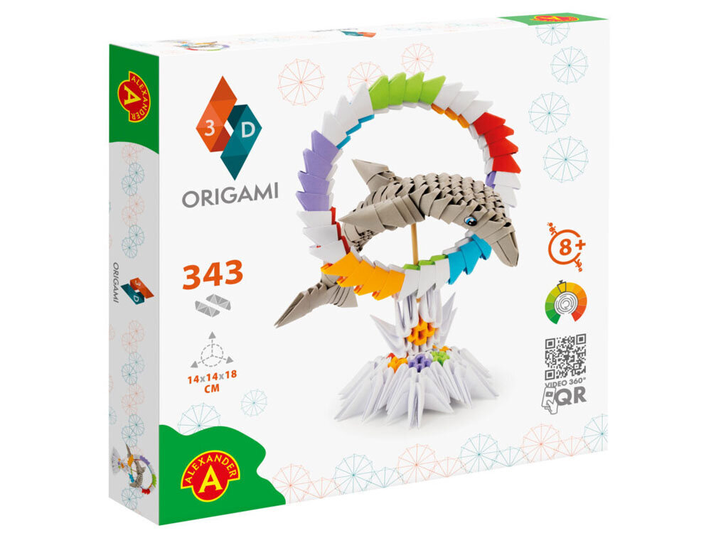 3D origami radošais komplekts, delfīns цена и информация | Attīstošās rotaļlietas | 220.lv