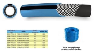 SASPIETA GAISA ŠĻŪTENE FI = 12,5 mm x 25 m, ZILA, PROFESIONĀLA cena un informācija | Rokas instrumenti | 220.lv