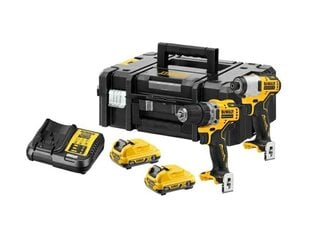 DEWALT COMBO KIT 12V DCK2110L2T (DCD701+DCF801) 2x3.0Ah TSTAK II DCK2110L2T цена и информация | Шуруповерты, дрели | 220.lv