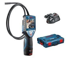 BOSCH PĀRBAUDES KAMERA / VIDEOSCOPE GIC 120C 1 x 1,5Ah + L-BOXX cena un informācija | Rokas instrumenti | 220.lv