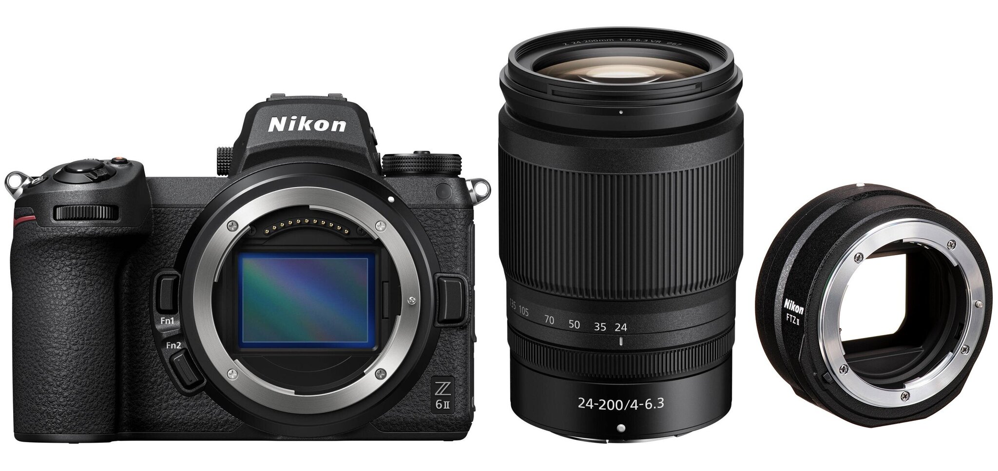 Nikon Z 6II/(Z6II)/(Z 6 II)/(Z6 II) + NIKKOR Z 24-200mm f/4-6.3 VR + FTZ II Montāžas adapteris cena un informācija | Digitālās fotokameras | 220.lv