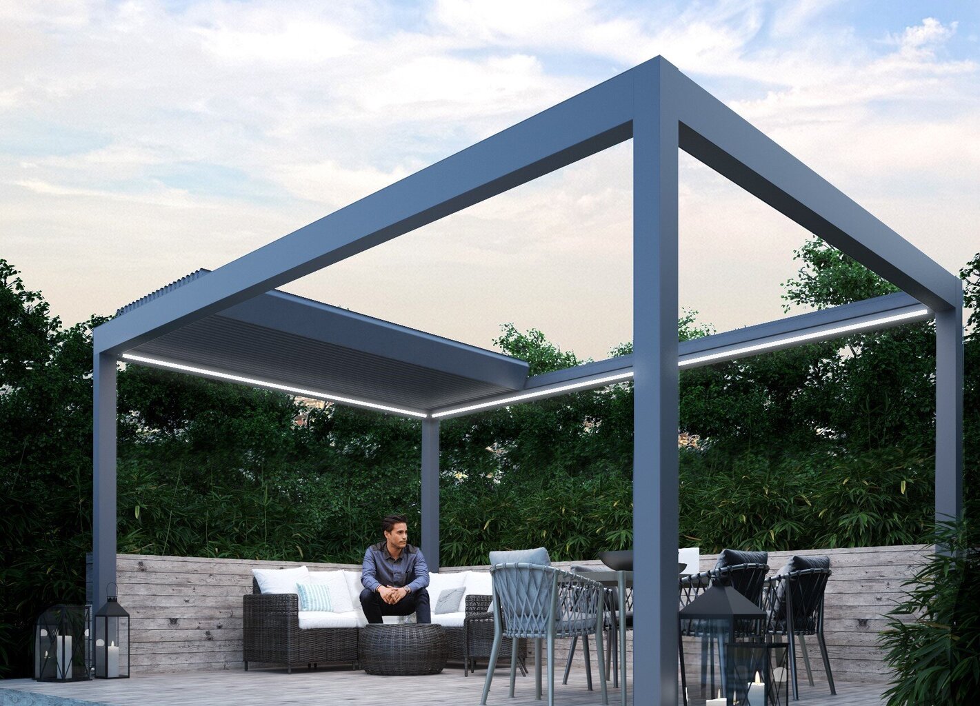 Lapene Pergola 3500x3571 atdalīta цена и информация | Dārza nojumes un lapenes | 220.lv