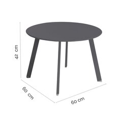 Sānu galds Marzia 60 x 60 x 42 cm Tērauda grafīts cena un informācija | Dārza galdi | 220.lv