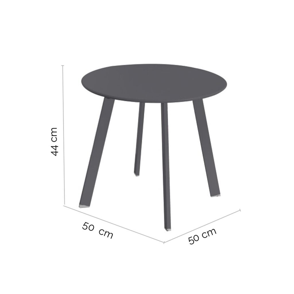 Sānu galds Marzia 50 x 50 x 44 cm Tērauda grafīts cena un informācija | Dārza galdi | 220.lv