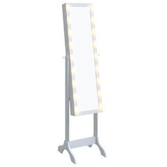 vidaXL grīdas spogulis ar LED, balts, 34x37x146 cm цена и информация | Зеркала | 220.lv