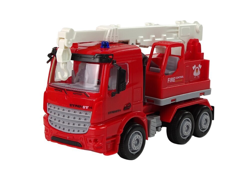 Rotaļlietu ugunsdzēsēju automašīna ar ugunsdzēsēju un ceļa zīmēm цена и информация | Attīstošās rotaļlietas | 220.lv