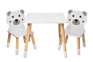 BEAR galds + 2 krēsli цена и информация | Детские столы и стулья | 220.lv