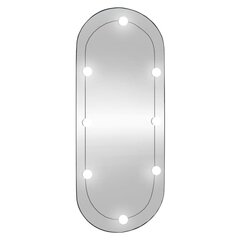 vidaXL sienas spogulis ar LED gaismām, 40x90 cm, stikls, ovāls cena un informācija | Spoguļi | 220.lv