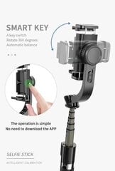 Gimbal Stabilizer L08 Selfie палка-трипод с 1х ось стабилизаций и Bluetooth пультом управления цена и информация | Моноподы для селфи («Selfie sticks») | 220.lv