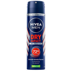 Sausais dezodorants vīriešiem, "Nivea Men Dry Impact 72h", 150 ml cena un informācija | Dezodoranti | 220.lv