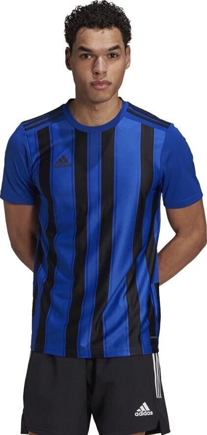 T-krekls Adidas STRIPED 21 JSY, zils, S cena un informācija | Futbola formas un citas preces | 220.lv