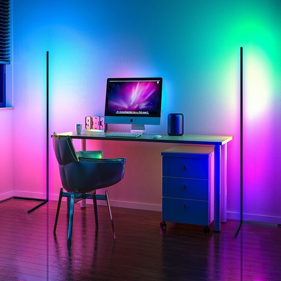 Stāvlampa ar Wi-Fi pārvaldību un Led RGB neona apgaismojumu 140cm цена и информация | Stāvlampas | 220.lv