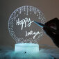 3D Naktslampa ar personīgo maināmo uzrakstu, baltā krāsā цена и информация | Galda lampas | 220.lv