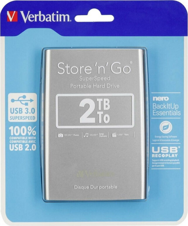 Verbatim Ārējais cietais disks Verbatim Store 'n' Go 2 TB USB 3.0 HDD цена и информация | Ārējie cietie diski | 220.lv