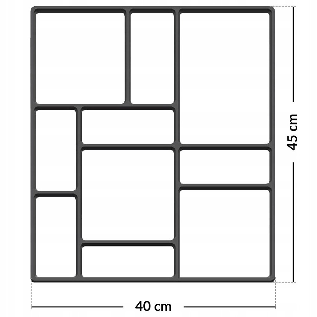 Forma betona celiņam / segumam 45x40x4,5 cm цена и информация | Rokas instrumenti | 220.lv