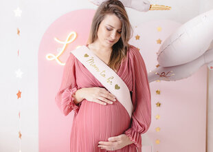 Лента "Mom to be", розовый, 75 см цена и информация | Праздничные декорации | 220.lv