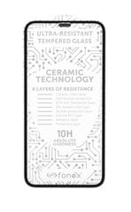 Fonex 3D Ceramic - 10H aizsargstikls, iPhone 14 PRO MAX, ar melnu malu cena un informācija | Ekrāna aizsargstikli | 220.lv