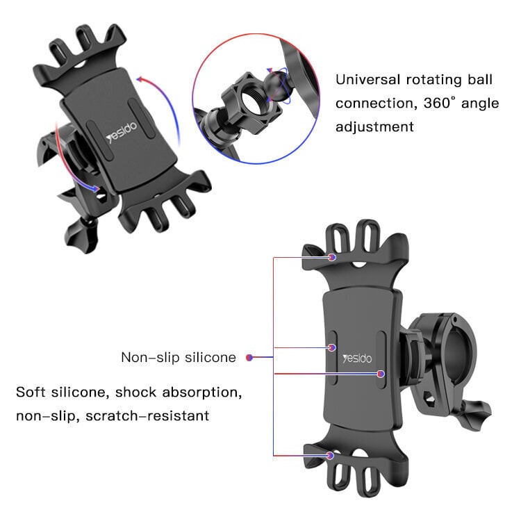 Telefona turētājs velosipēdam Yesido cena un informācija | Auto turētāji | 220.lv